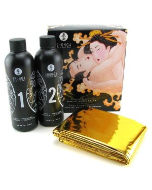 Гель для NURU масажу Shunga Oriental Body-to-Body – Melon Mango (2 x 225 мл) плюс простирадло