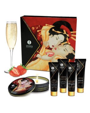 Подарунковий набір Shunga GEISHAS SECRETS – Sparkling Strawberry Wine: для шикарної ночі вдвох