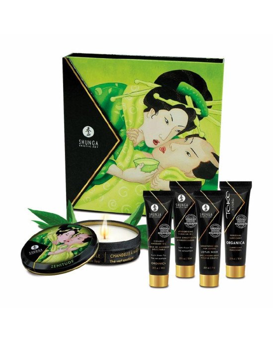 Подарунковий набір Shunga GEISHAS SECRETS ORGANICA – Exotic Green Tea: для шикарної ночі вдвох Подарунковий набір Shunga GEISHAS SECRETS ORGANICA – Exotic Green Tea: для шикарної ночі вдвох