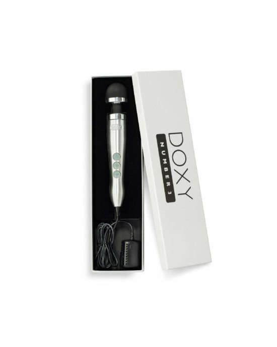 Вібромасажер DOXY Number 3 Silver, дуже потужний, живлення 220В, металевий корпус Вібромасажер DOXY Number 3 Silver, дуже потужний, живлення 220В, металевий корпус