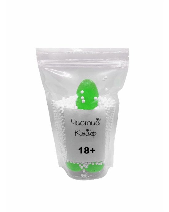 Крафтове мило-член із присоскою Чистий Кайф Green size L, натуральне Крафтове мило-член із присоскою Чистий Кайф Green size L, натуральне