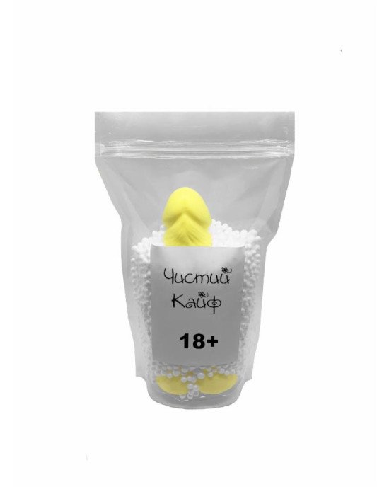 Крафтове мило-член із присоскою Чистий Кайф Yellow size L, натуральне Крафтове мило-член із присоскою Чистий Кайф Yellow size L, натуральне