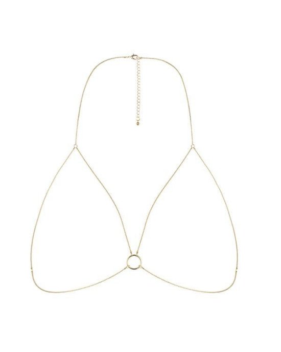 Ланцюжок портупея Bijoux Indiscrets Magnifique Bra Chain - Gold, прикраса на тіло