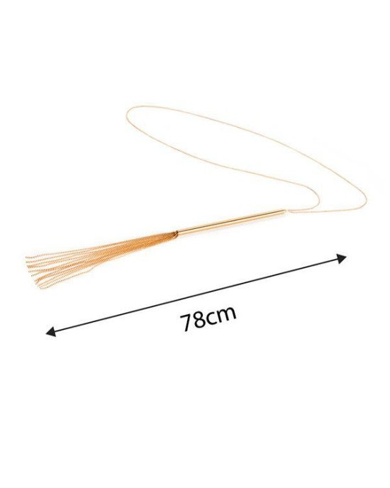 Ланцюжок-батіг на шию Bijoux Indiscrets MAGNIFIQUE Necklace Whip - Gold, прикраса для тіла Ланцюжок-батіг на шию Bijoux Indiscrets MAGNIFIQUE Necklace Whip - Gold, прикраса для тіла