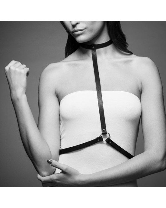 Портупея Bijoux Indiscrets MAZE - I Harness Black, екошкіра, дуже стильна