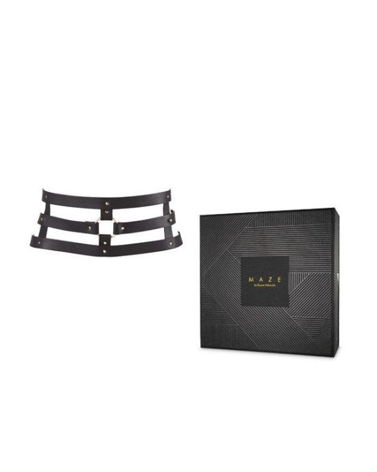 Портупея-пояс Bijoux Indiscrets MAZE - Wide Belt and Restraints Black, екошкіра Портупея-пояс Bijoux Indiscrets MAZE - Wide Belt and Restraints Black, екошкіра