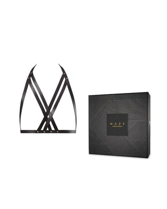 Портупея Bijoux Indiscrets MAZE — Halter Bra Harness Black Портупея Bijoux Indiscrets MAZE — Halter Bra Harness Black