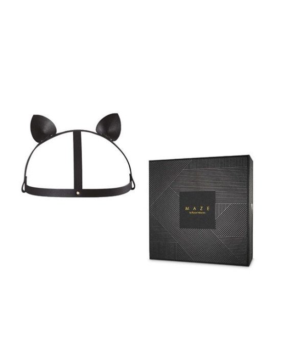 Маска кішечки Bijoux Indiscrets MAZE - Cat Ears Headpiece Black, екошкіра Маска кішечки Bijoux Indiscrets MAZE - Cat Ears Headpiece Black, екошкіра