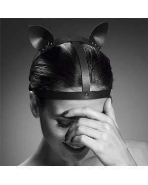 Маска кішечки Bijoux Indiscrets MAZE - Cat Ears Headpiece Black, екошкіра