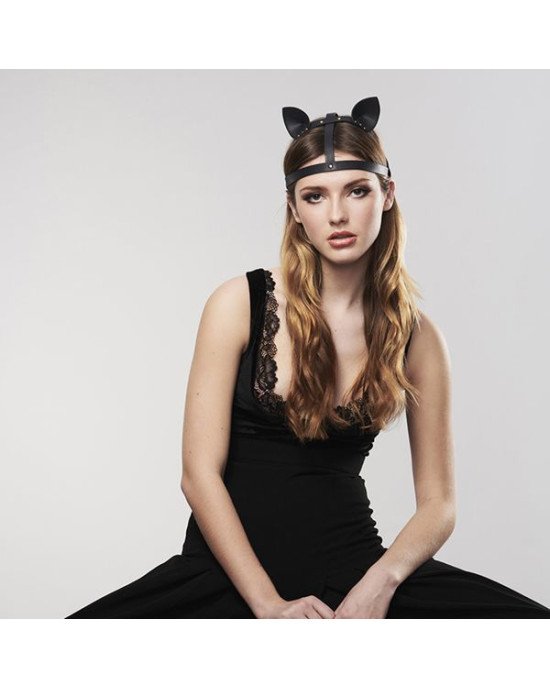 Маска кішечки Bijoux Indiscrets MAZE - Cat Ears Headpiece Black, екошкіра Маска кішечки Bijoux Indiscrets MAZE - Cat Ears Headpiece Black, екошкіра
