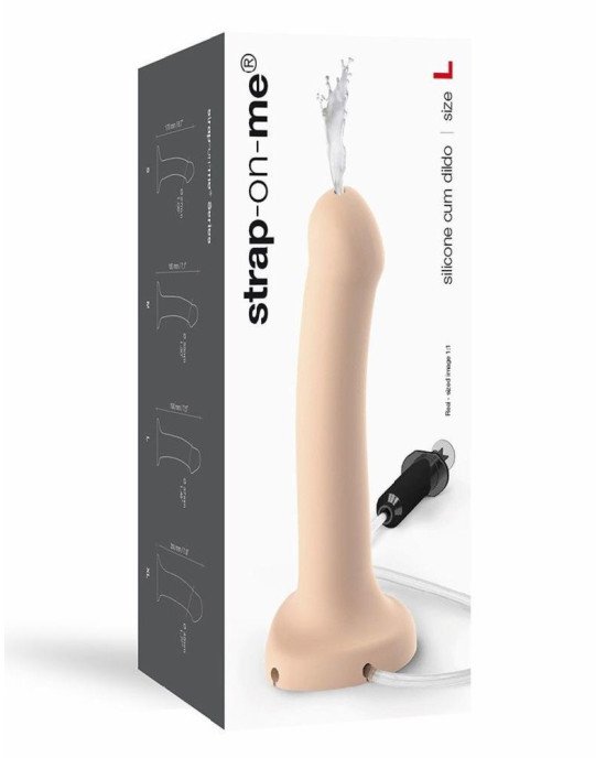 Фалоімітатор, що кінчає Strap-On-Me Dildo Cum Flesh, діаметр 3,6 см, силікон, насадка для страпону Фалоімітатор, що кінчає Strap-On-Me Dildo Cum Flesh, діаметр 3,6 см, силікон, насадка для страпону