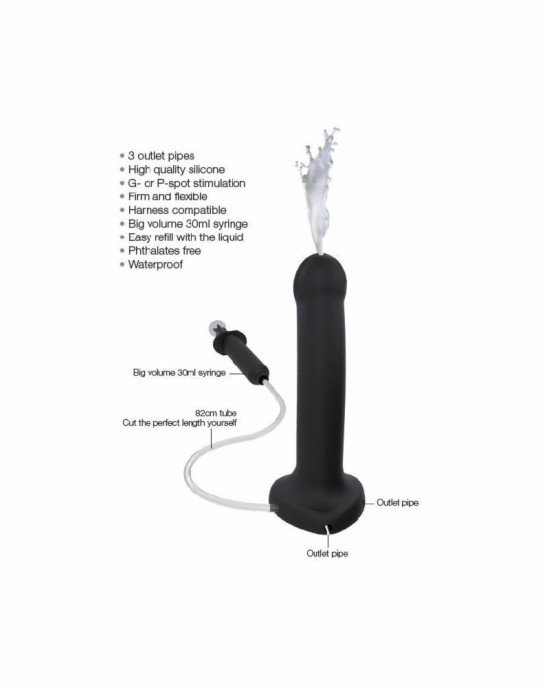 Фалоімітатор, що кінчає Strap-On-Me Dildo Cum Flesh, діаметр 3,6 см, силікон, насадка для страпону Фалоімітатор, що кінчає Strap-On-Me Dildo Cum Flesh, діаметр 3,6 см, силікон, насадка для страпону
