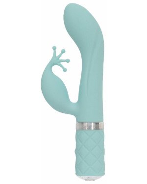 Розкішний вібратор-кролик Pillow Talk - Kinky Teal з кристалом Сваровські, потужний
