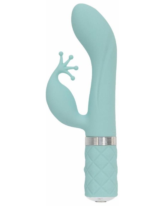 Розкішний вібратор-кролик Pillow Talk - Kinky Teal з кристалом Сваровські, потужний Розкішний вібратор-кролик Pillow Talk - Kinky Teal з кристалом Сваровські, потужний