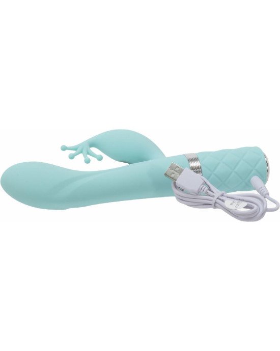 Розкішний вібратор-кролик Pillow Talk - Kinky Teal з кристалом Сваровські, потужний Розкішний вібратор-кролик Pillow Talk - Kinky Teal з кристалом Сваровські, потужний