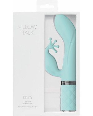Розкішний вібратор-кролик Pillow Talk - Kinky Teal з кристалом Сваровські, потужний Розкішний вібратор-кролик Pillow Talk - Kinky Teal з кристалом Сваровські, потужний