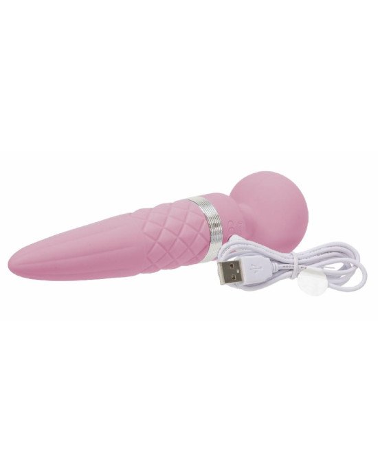 Вібромасажер 2-в-1 PILLOW TALK - Sultry Pink, класичний масажер і вібратор з ротацією, підігрів Вібромасажер 2-в-1 PILLOW TALK - Sultry Pink, класичний масажер і вібратор з ротацією, підігрів