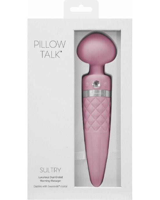 Вібромасажер 2-в-1 PILLOW TALK - Sultry Pink, класичний масажер і вібратор з ротацією, підігрів Вібромасажер 2-в-1 PILLOW TALK - Sultry Pink, класичний масажер і вібратор з ротацією, підігрів