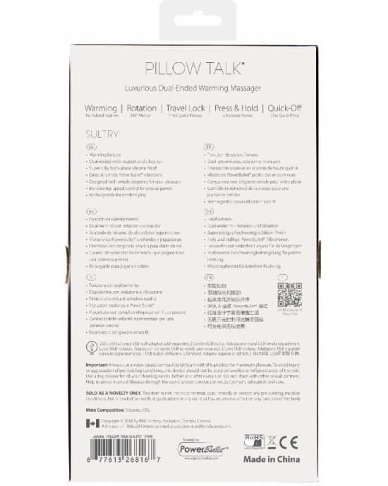 Вібромасажер 2-в-1 PILLOW TALK - Sultry Pink, класичний масажер і вібратор з ротацією, підігрів Вібромасажер 2-в-1 PILLOW TALK - Sultry Pink, класичний масажер і вібратор з ротацією, підігрів