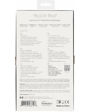 Вібромасажер 2в1 PILLOW TALK - Sultry Teal, класичний масажер і вібратор з ротацією, підігрів