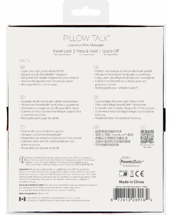 Розкішний вібратор Pillow Talk - Racy Pink з кристалом Сваровські для точки G, подарункова упаковка Розкішний вібратор Pillow Talk - Racy Pink з кристалом Сваровські для точки G, подарункова упаковка