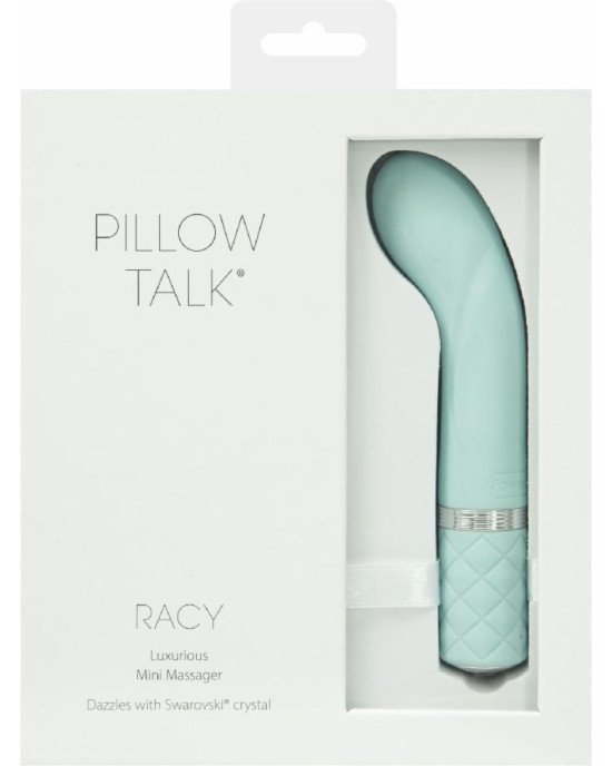 Розкішний вібратор Pillow Talk - Racy Teal з кристалом Сваровські для точки G, подарункова упаковка Розкішний вібратор Pillow Talk - Racy Teal з кристалом Сваровські для точки G, подарункова упаковка