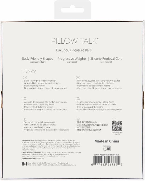 Розкішні вагінальні кульки PILLOW TALK - Frisky Teal з кристалом, діаметр 3,2 см, вага 49-75 гр Розкішні вагінальні кульки PILLOW TALK - Frisky Teal з кристалом, діаметр 3,2 см, вага 49-75 гр