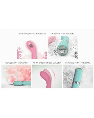 Розкішний вібратор Pillow Talk - Sassy Teal з кристалом Сваровські для точки G, подарункова упаковка Розкішний вібратор Pillow Talk - Sassy Teal з кристалом Сваровські для точки G, подарункова упаковка