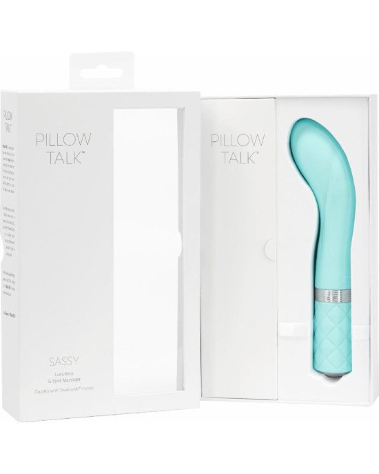 Розкішний вібратор Pillow Talk - Sassy Teal з кристалом Сваровські для точки G, подарункова упаковка Розкішний вібратор Pillow Talk - Sassy Teal з кристалом Сваровські для точки G, подарункова упаковка