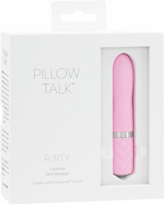 Розкішний вібратор PILLOW TALK - Flirty Pink з кристалом Сваровські, гнучка голівка Розкішний вібратор PILLOW TALK - Flirty Pink з кристалом Сваровські, гнучка голівка