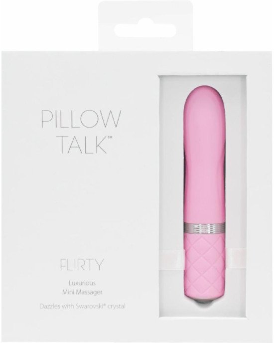 Розкішний вібратор PILLOW TALK - Flirty Pink з кристалом Сваровські, гнучка голівка Розкішний вібратор PILLOW TALK - Flirty Pink з кристалом Сваровські, гнучка голівка