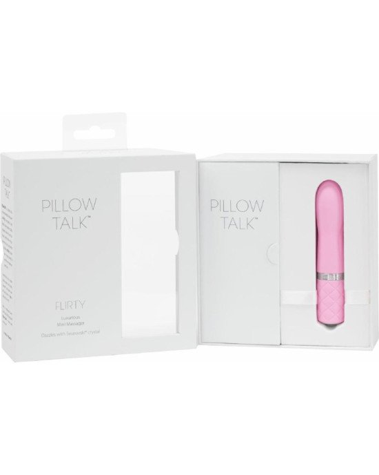 Розкішний вібратор PILLOW TALK - Flirty Pink з кристалом Сваровські, гнучка голівка Розкішний вібратор PILLOW TALK - Flirty Pink з кристалом Сваровські, гнучка голівка