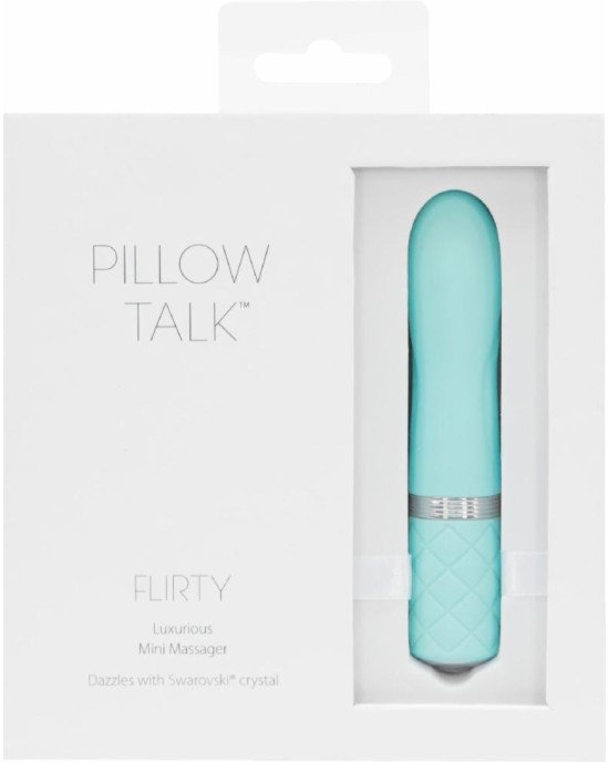 Розкішний вібратор PILLOW TALK - Flirty Teal з кристалом Сваровські, гнучка голівка Розкішний вібратор PILLOW TALK - Flirty Teal з кристалом Сваровські, гнучка голівка