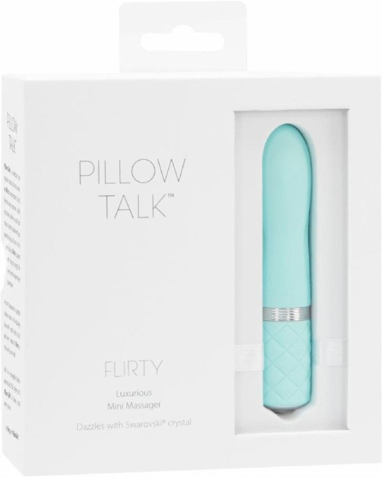 Розкішний вібратор PILLOW TALK - Flirty Teal з кристалом Сваровські, гнучка голівка Розкішний вібратор PILLOW TALK - Flirty Teal з кристалом Сваровські, гнучка голівка