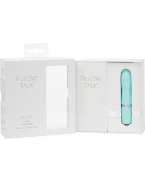 Розкішний вібратор PILLOW TALK - Flirty Teal з кристалом Сваровські, гнучка голівка Розкішний вібратор PILLOW TALK - Flirty Teal з кристалом Сваровські, гнучка голівка