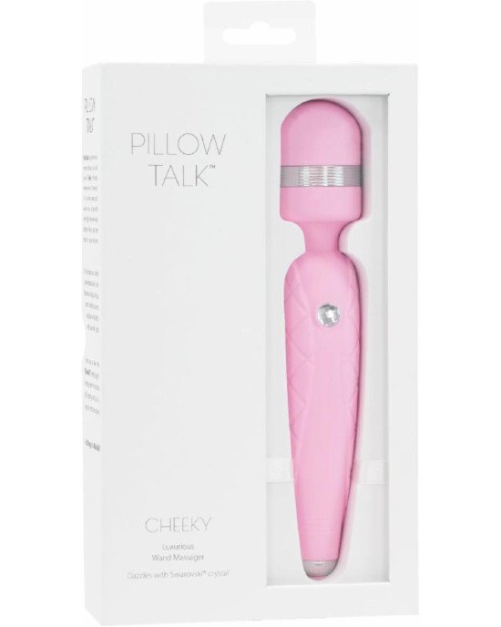 Розкішний вібромасажер PILLOW TALK - Cheeky Pink з кристалом Swarovsky, плавне підвищення потужності Розкішний вібромасажер PILLOW TALK - Cheeky Pink з кристалом Swarovsky, плавне підвищення потужності