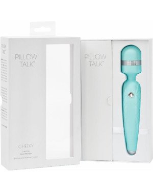 Розкішний вібромасажер PILLOW TALK - Cheeky Teal з кристалом Swarovsky, плавне підвищення потужності Розкішний вібромасажер PILLOW TALK - Cheeky Teal з кристалом Swarovsky, плавне підвищення потужності