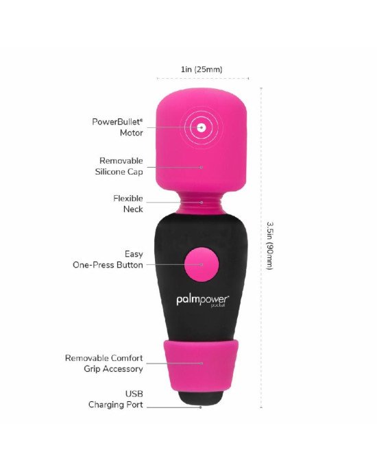 Міні вібромасажер PalmPower Pocket з чохлом на блискавці, водостійкий, перезаряджається, довжина 9 с Міні вібромасажер PalmPower Pocket з чохлом на блискавці, водостійкий, перезаряджається, довжина 9 с