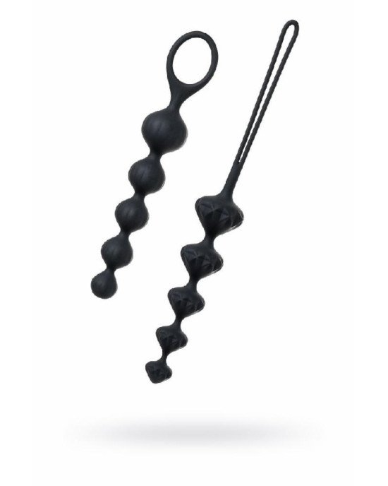 Набір анальних намистин Satisfyer Beads Black, силікон, макс. діаметр 3,3 см та 3,5 см Набір анальних намистин Satisfyer Beads Black, силікон, макс. діаметр 3,3 см та 3,5 см
