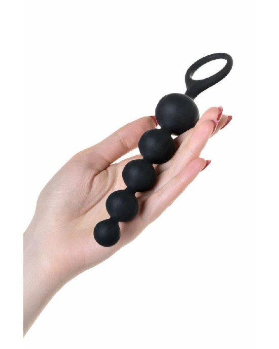 Набір анальних намистин Satisfyer Beads Black, силікон, макс. діаметр 3,3 см та 3,5 см Набір анальних намистин Satisfyer Beads Black, силікон, макс. діаметр 3,3 см та 3,5 см