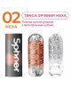 Мастурбатор Tenga Spinner 02 Hexa з пружною стимулювальною спіраллю всередині, стандартна спіраль