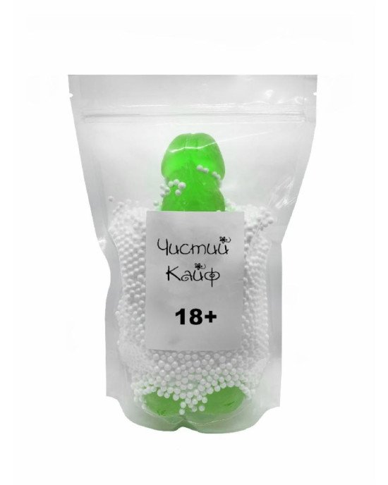 Крафтове мило-член із присоскою Чистый Кайф Green size XL, натуральне Крафтове мило-член із присоскою Чистый Кайф Green size XL, натуральне