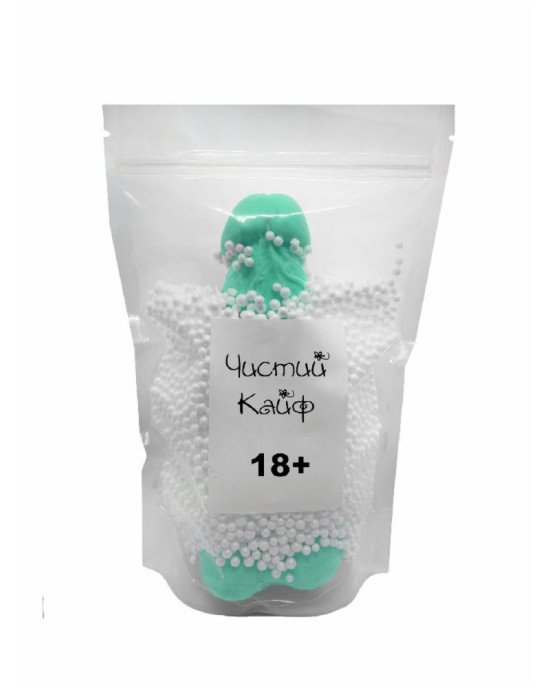 Крафтове мило-член із присоскою Чистый Кайф Turquoise size XL, натуральне