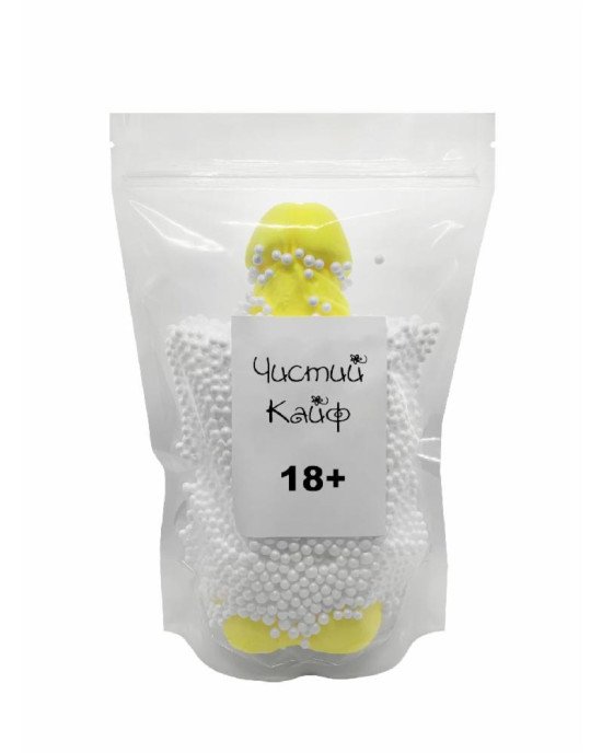 Крафтове мило-член із присоскою Чистый Кайф Yellow size XL, натуральне