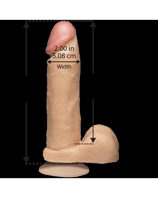 Фалоімітатор Doc Johnson The Realistic Cock 8 inch White - PVC, Vack-U-Lock, діаметр 5,1 см