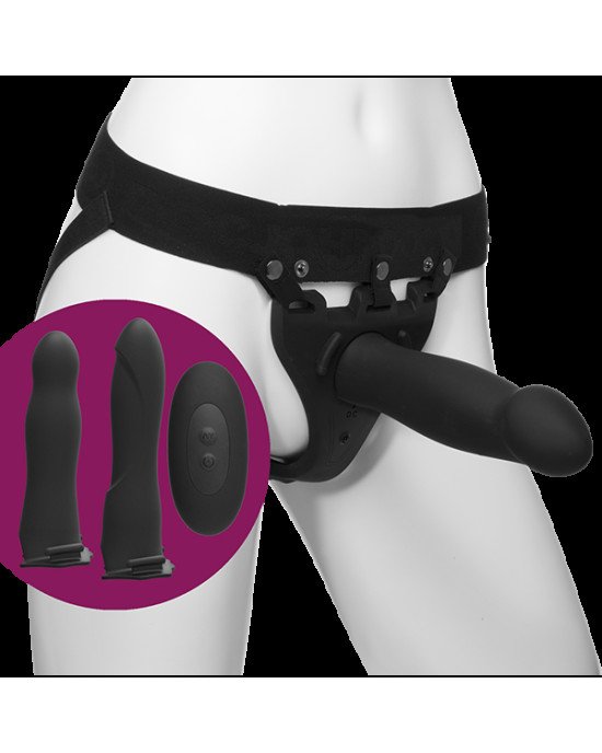 Набір для страпона з вібрацією Doc Johnson Body Extensions - BE Naughty - Black Набір для страпона з вібрацією Doc Johnson Body Extensions - BE Naughty - Black