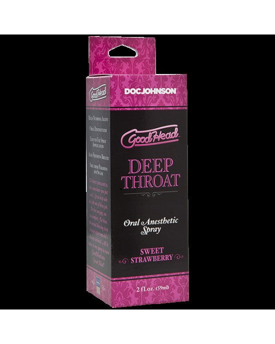 Спрей для мінету Doc Johnson GoodHead DeepThroat Spray - Sweet Strawberry 59 мл для глибокого мінету Спрей для мінету Doc Johnson GoodHead DeepThroat Spray - Sweet Strawberry 59 мл для глибокого мінету