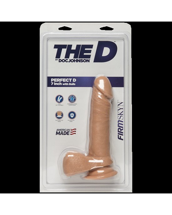 Фалоімітатор Doc Johnson The D - Perfect D - 7 Inch With Balls - FIRMSKYN, діаметр 4,5 см Фалоімітатор Doc Johnson The D - Perfect D - 7 Inch With Balls - FIRMSKYN, діаметр 4,5 см