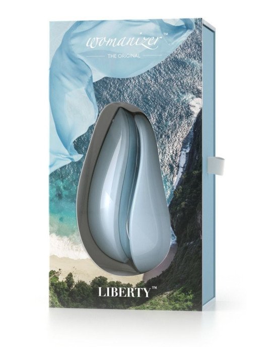 Вакуумний кліторальний стимулятор Womanizer Liberty Blue, магнітна кришка, 2 насадки Вакуумний кліторальний стимулятор Womanizer Liberty Blue, магнітна кришка, 2 насадки