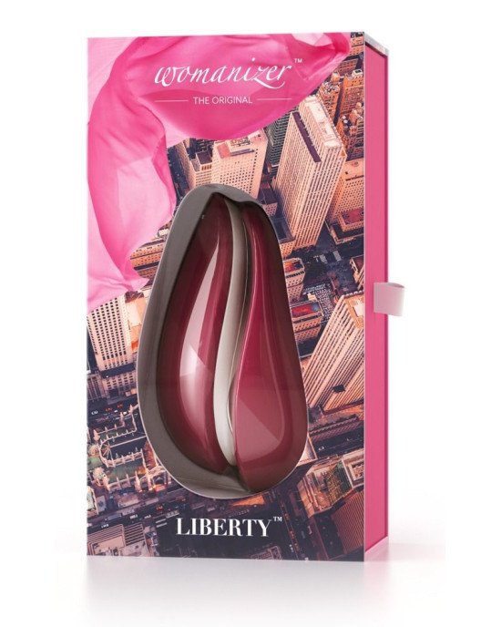 Вакуумний кліторальний стимулятор Womanizer Liberty Red, магнітна кришка, 2 насадки Вакуумний кліторальний стимулятор Womanizer Liberty Red, магнітна кришка, 2 насадки